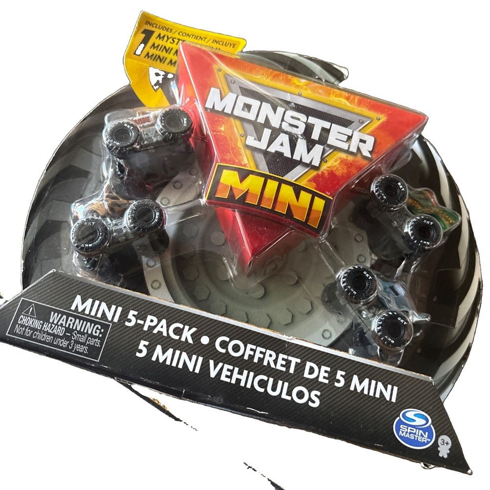 Monster Jam Mini 5-Pack with 1 Mystery Mini 1/87 scale NEW in Original Package